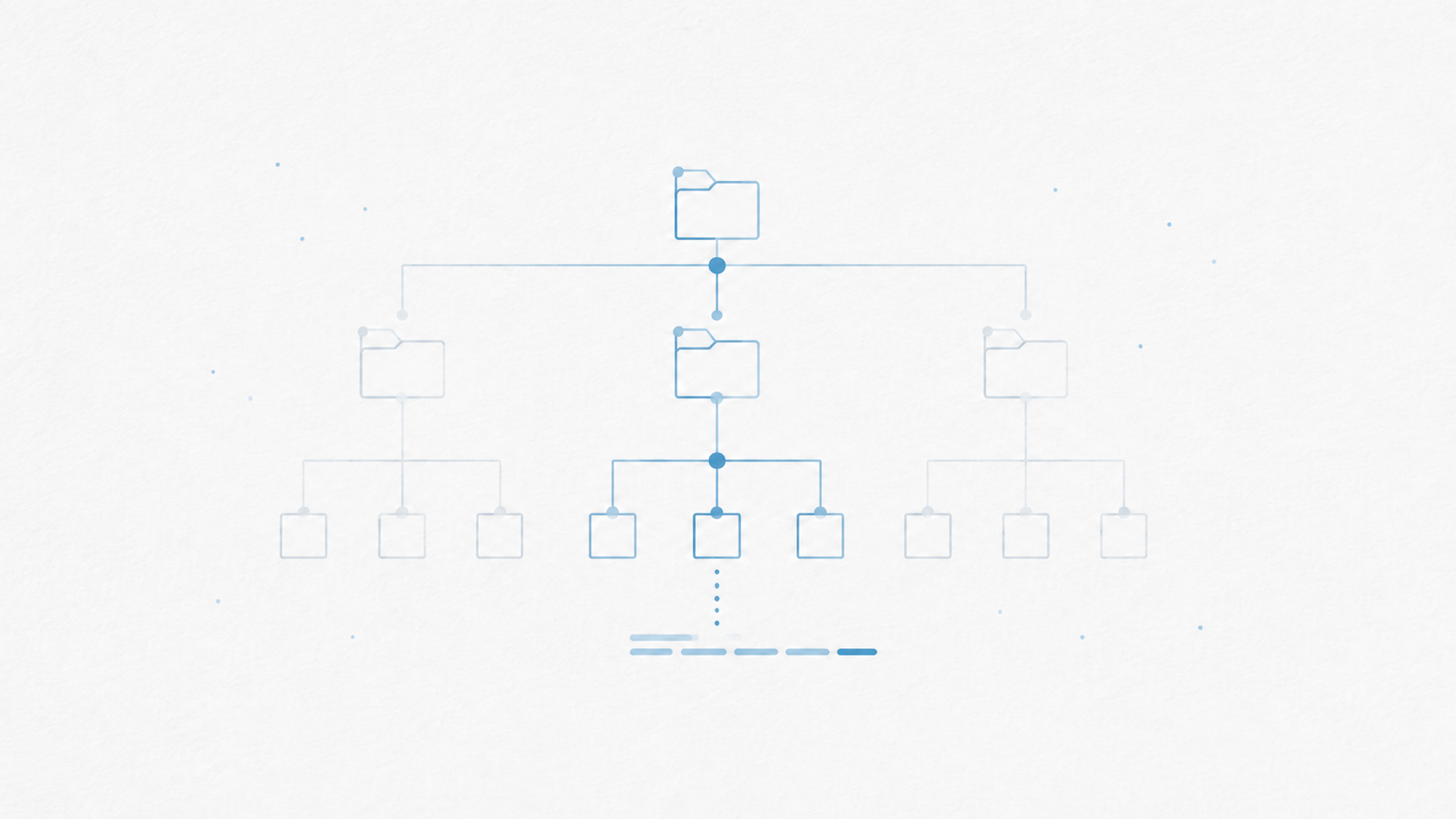 AI-generated conceptual illustration of selected paths through a hierarchy of code context