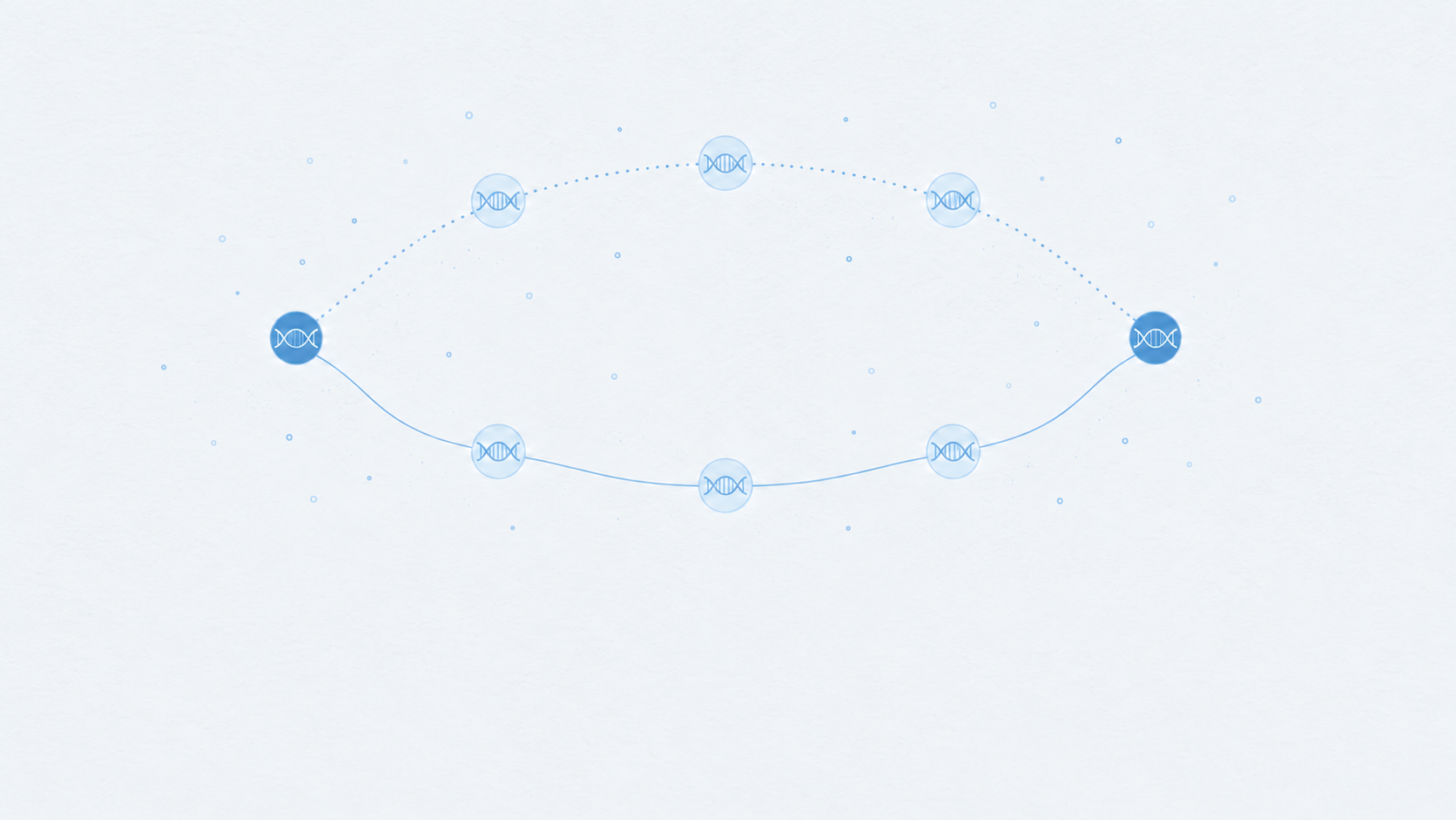 AI-generated illustration of alternative paths through a regulatory gene network