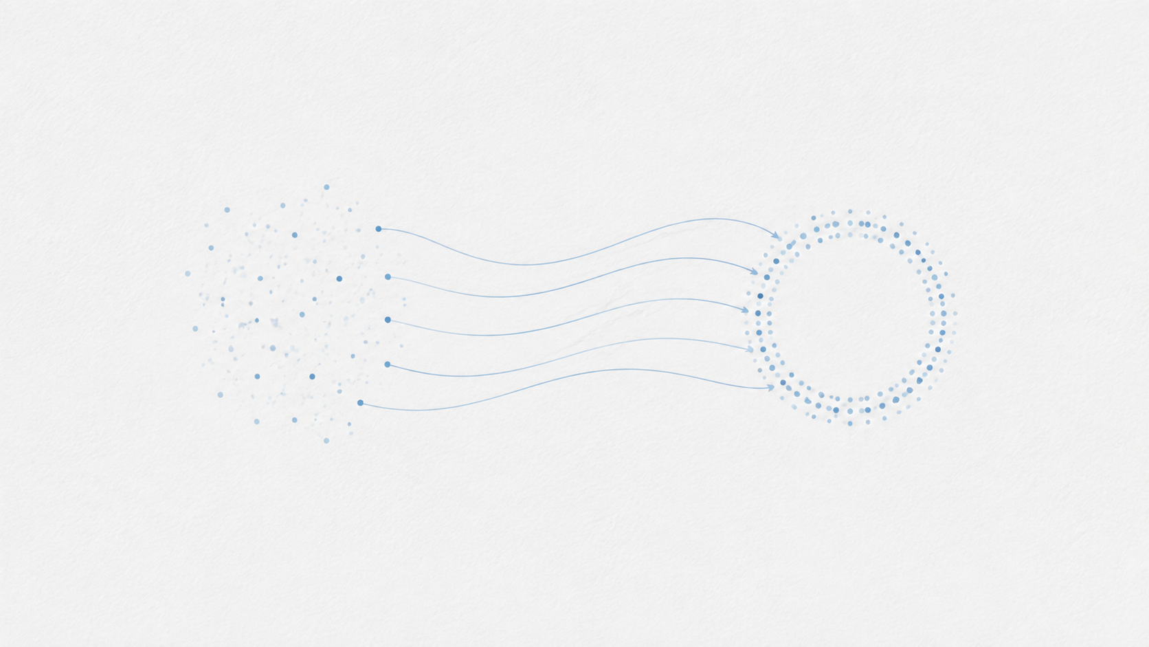 AI-generated conceptual illustration of smooth transport between two point distributions